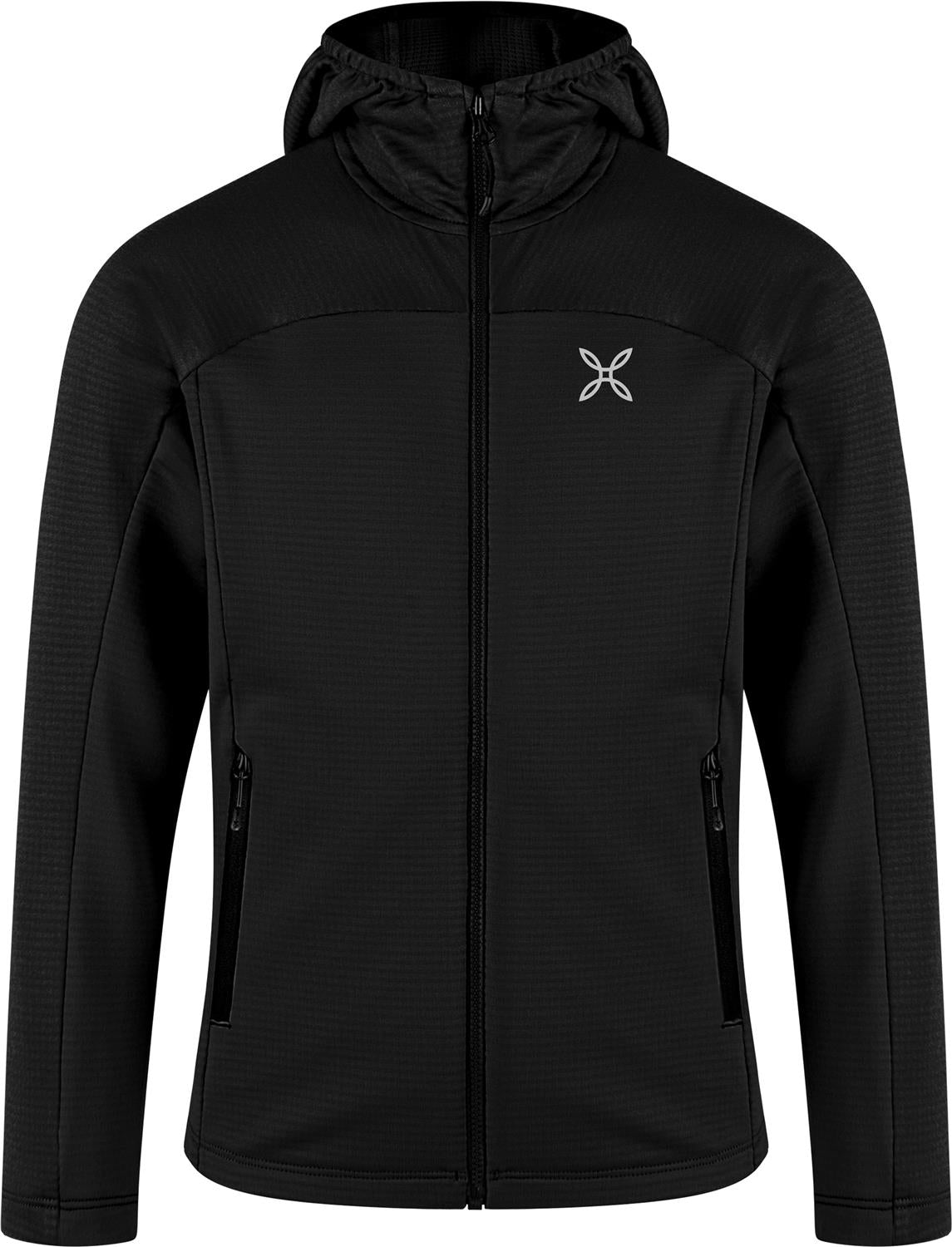Montura - GRID LIGHT HOODED MAGLIA KIDS — BLACK — Vista frontale 1