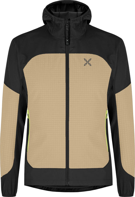 Montura - SEED HOODED JACKET — DESERT BEIGE/SUNNY LIME — Vista frontale 1