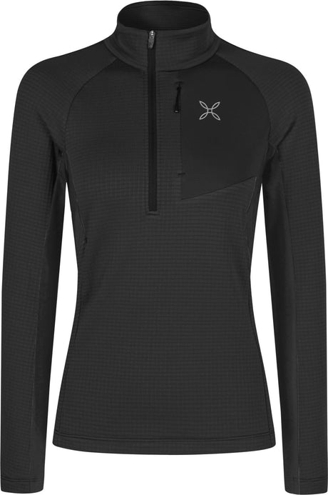 Montura - STRETCH COLOR 3 ZIP MAGLIA W. — BLACK — Vista frontale 1