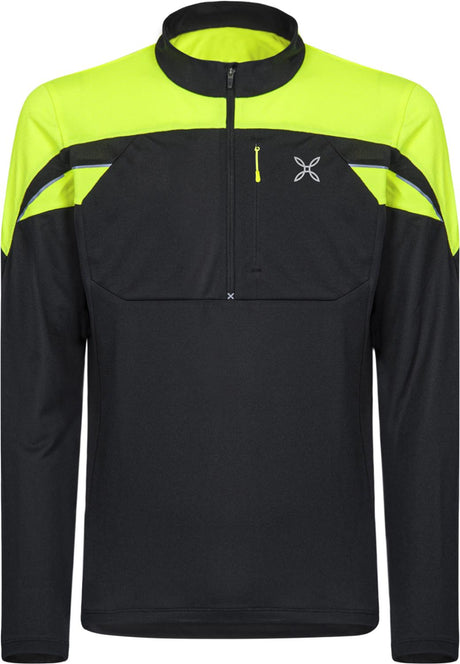 Montura - HIGH ZIP 2 MAGLIA — BLACK/GIALLO FLUO — Vista frontale 1