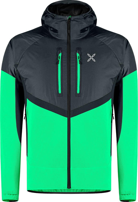 Montura - SPITZE HYBRID JACKET — VIBE GREEN/PIOMBO — Vista frontale 1