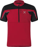 Montura - HIGH ZIP 2 T-SHIRT — ROSSO/BLACK — Vista frontale 1