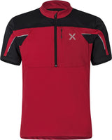 Montura - HIGH ZIP 2 T-SHIRT — ROSSO/BLACK — Vista frontale 1