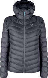 Montura - BREEZE HOODED DUVET JACKET WOM — GRAPHITE BLUE/TURQUOISE — Vista frontale 1