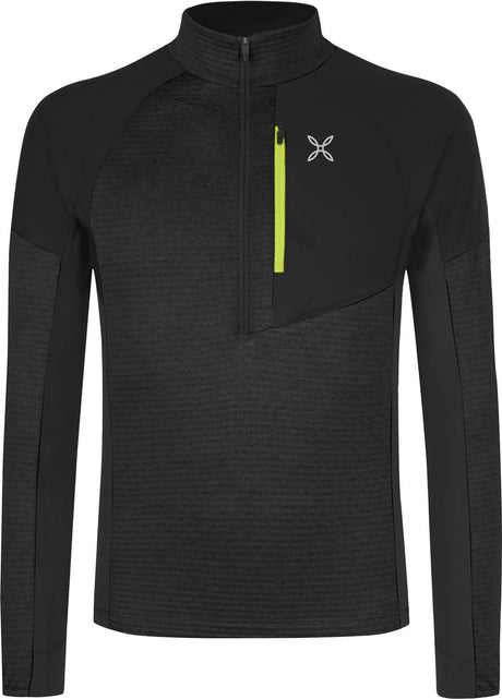 Montura - THERMAL GRID 2 ANORAK — BLACK/VERDE LIME — Vista frontale 1