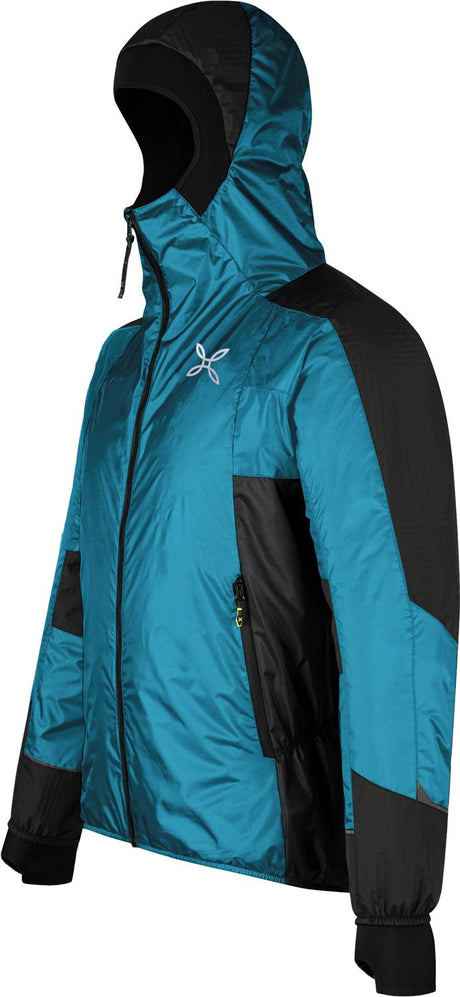 Montura - SKISKY EVO HOODED JACKET — STEEL BLUE/SUNNY LIME — Immagine 2