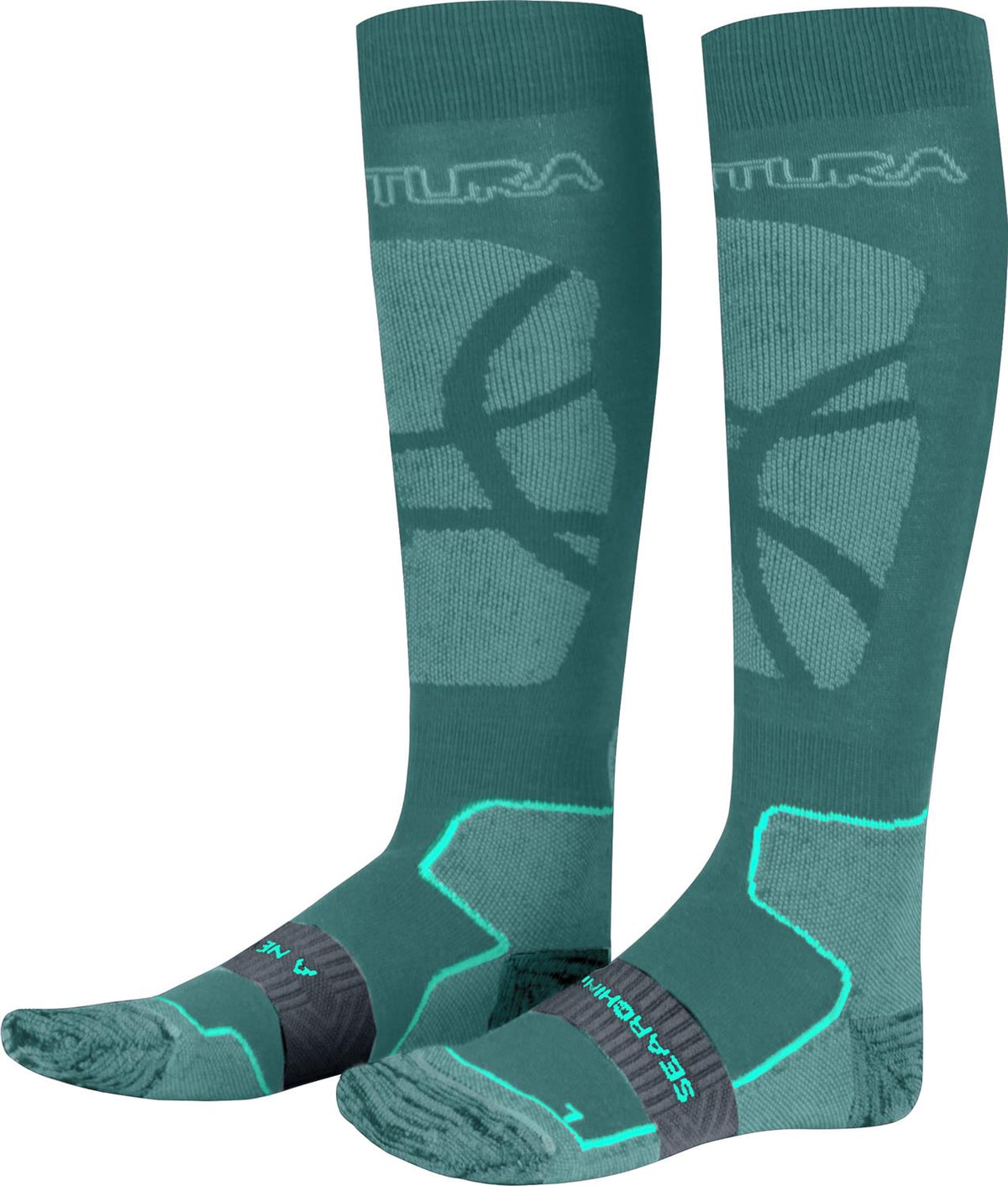 Montura - MERINO WOOL WARM SOCKS — VERDE FORESTA/BRIGHT TEAL — Vista frontale 1