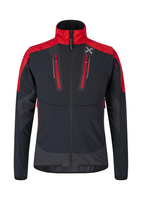 Montura - BRAVE 2 JACKET — NERO/ROSSO — Vista frontale 1