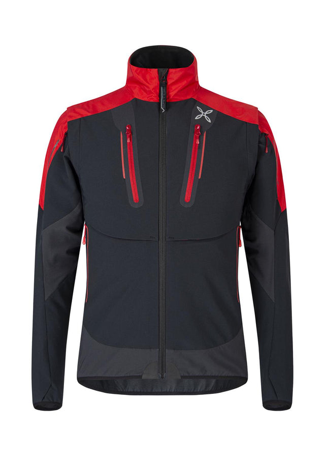 Montura - BRAVE 2 JACKET — NERO/ROSSO — Vista frontale 1