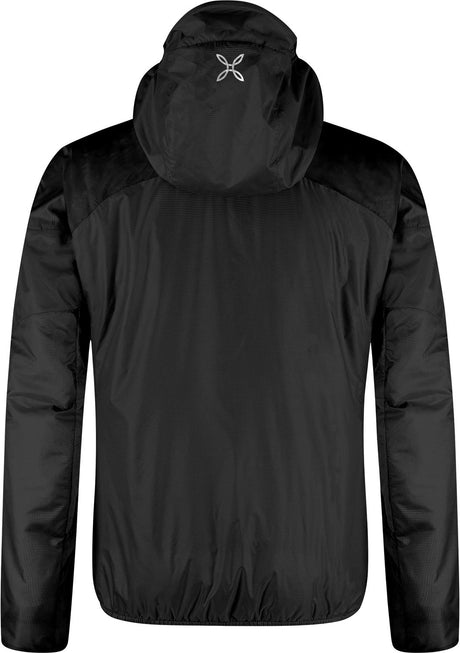 Montura - VERTIGO HYBRID HOODED JACKET — BLACK/SUNNY LIME — Vista posteriore 3