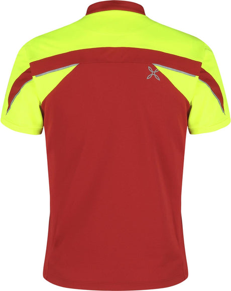 Montura - HIGH ZIP 2 T-SHIRT — ROSSO/GIALLO FLUO — Vista posteriore 3