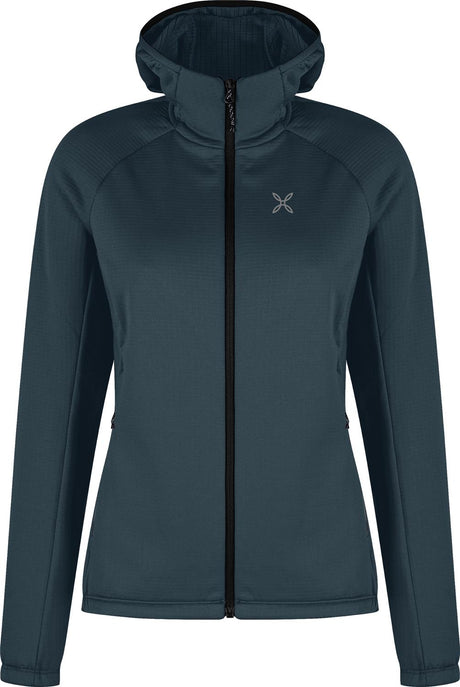 Montura - FADIS GRID HOODED MAGLIA WOMAN — BLUEBERRY — Vista frontale 1