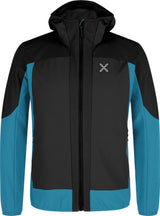 Montura - DOLOMITI WIND HOODED JACKET — BLACK/STEEL BLUE — Vista frontale 1