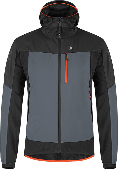 Montura - AIR ACTION HYBRID JACKET — PIOMBO/ORANGE — Vista frontale 1