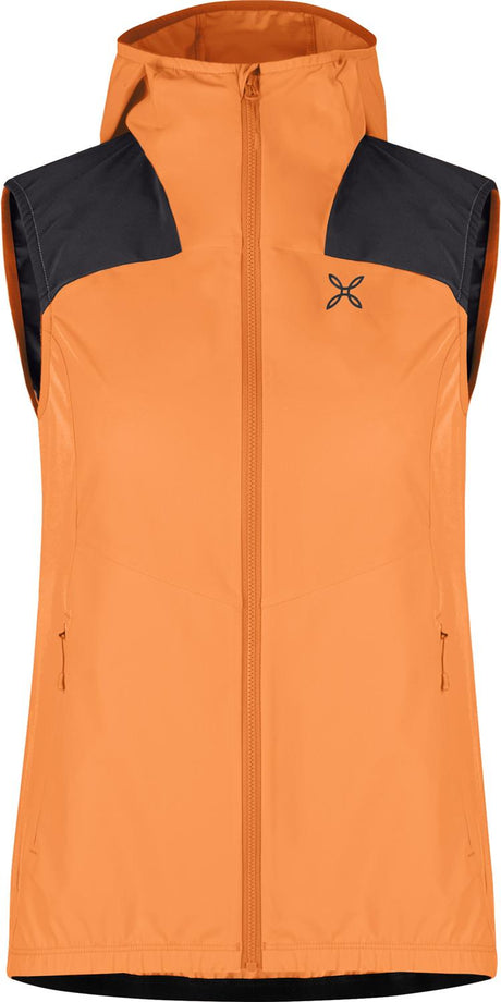 Montura - RISE HOODED VEST WOMAN — MELON/ANTRACITE — Vista frontale 1
