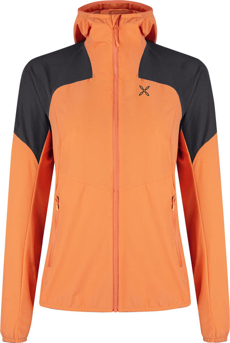Montura - RISE HOODED JACKET WOMAN — MELON/ANTRACITE — Vista frontale 1