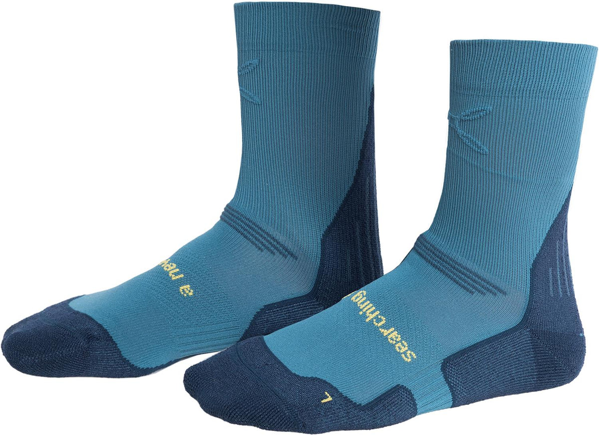 Montura - SYNTH MID SOCKS — STEEL BLUE/SUNNY LIME — Vista frontale 1