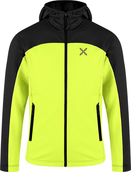 Montura - GRID LIGHT HOODED MAGLIA KIDS — VERDE LIME/BLACK — Vista frontale 1