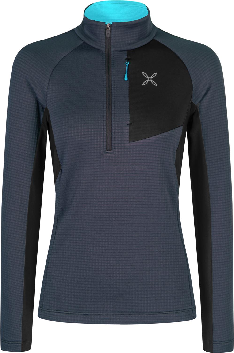 Montura - STRETCH COLOR 3 ZIP MAGLIA W. — GRAPHITE BLUE/TURQUOISE — Vista frontale 1