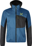 Montura - TRACCIA OCTA HOODED JACKET — STEEL BLUE/SUNNY LIME — Vista frontale 1