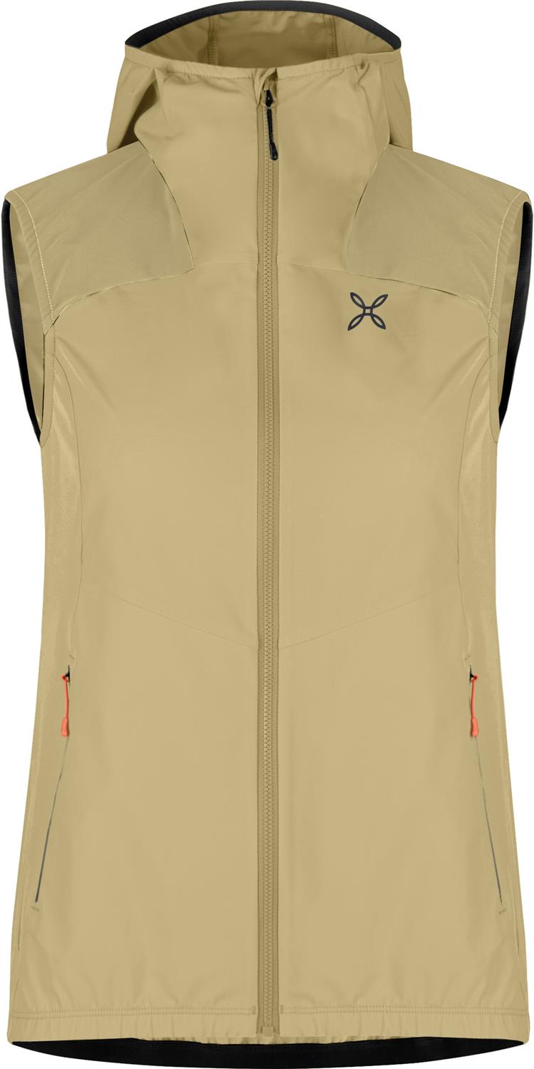 Montura - RISE HOODED VEST WOMAN — DESERT BEIGE/MELON — Vista frontale 1