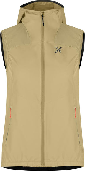 Montura - RISE HOODED VEST WOMAN — DESERT BEIGE/MELON — Vista frontale 1