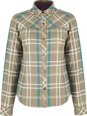 Montura - CHECK SHIRT WOMAN — DESERT BEIGE/CRYSTAL BLUE — Vista frontale 1
