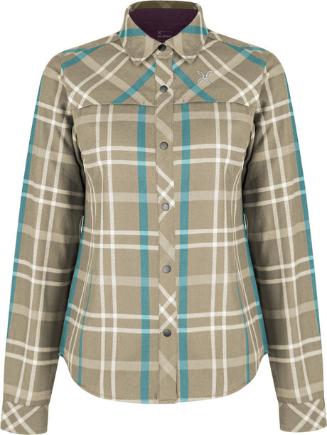 Montura - CHECK SHIRT WOMAN — DESERT BEIGE/CRYSTAL BLUE — Vista frontale 1