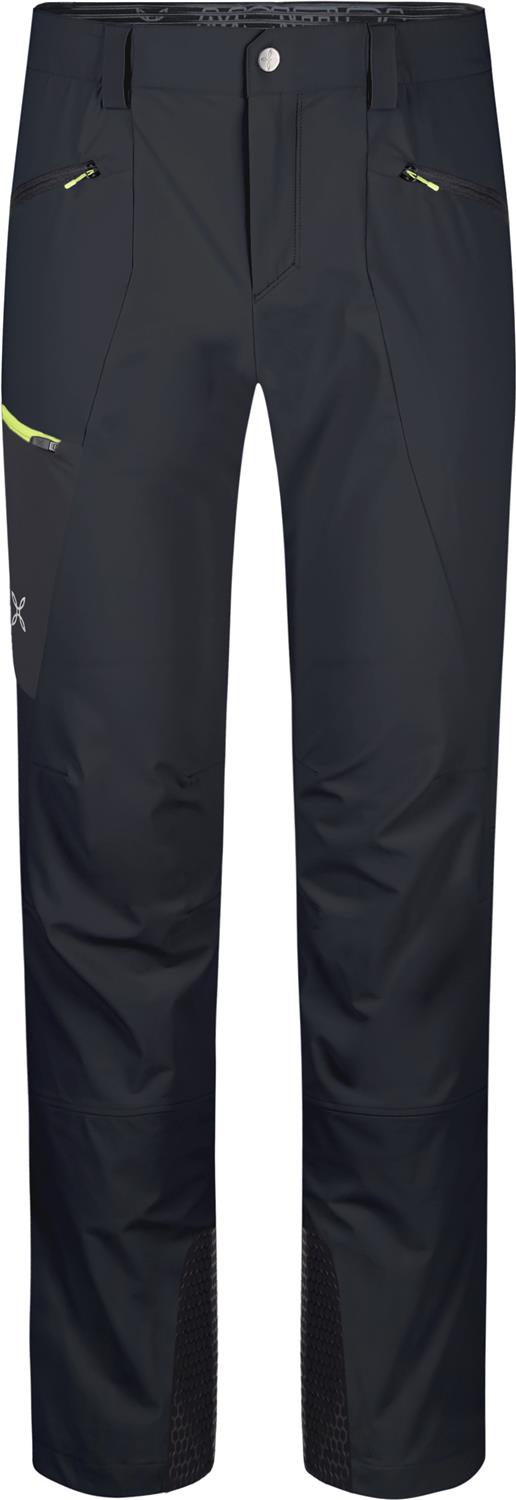 Montura - TRACE LIGHT PANTS — BLACK/SUNNY LIME — Vista frontale 1
