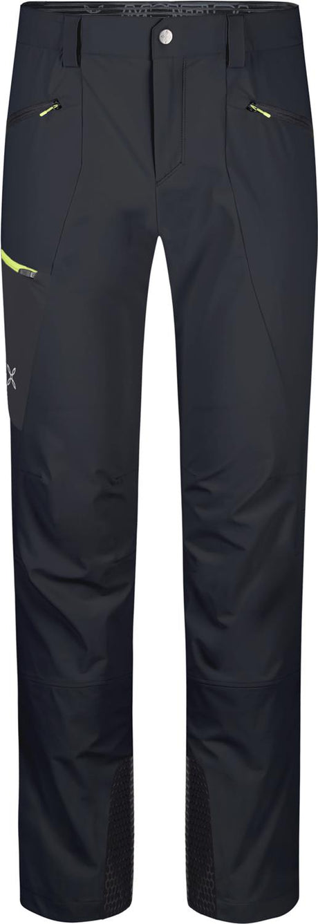 Montura - TRACE LIGHT PANTS — BLACK/SUNNY LIME — Vista frontale 1