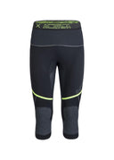 Montura - WATER 3/4 TECH PANTS — BLACK/GIALLO FLUO — Vista frontale 1