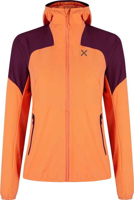 Montura - RISE HOODED JACKET WOMAN — MELON/VINACCIA — Vista frontale 1