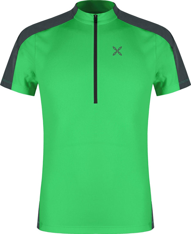 Montura - HADE ZIP T-SHIRT — VIBE GREEN/ANTRACITE — Vista frontale 1