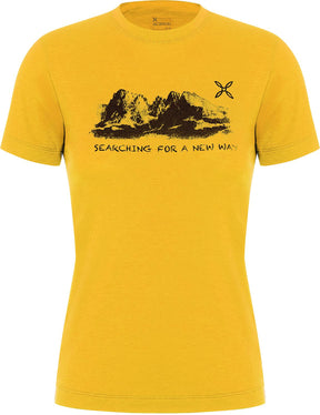 Montura - PEAKS MERINO T-SHIRT WOMAN — MUSTARD — Vista frontale 1