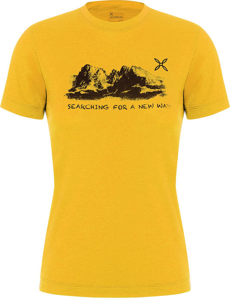 Montura - PEAKS MERINO T-SHIRT WOMAN — MUSTARD — Vista frontale 1