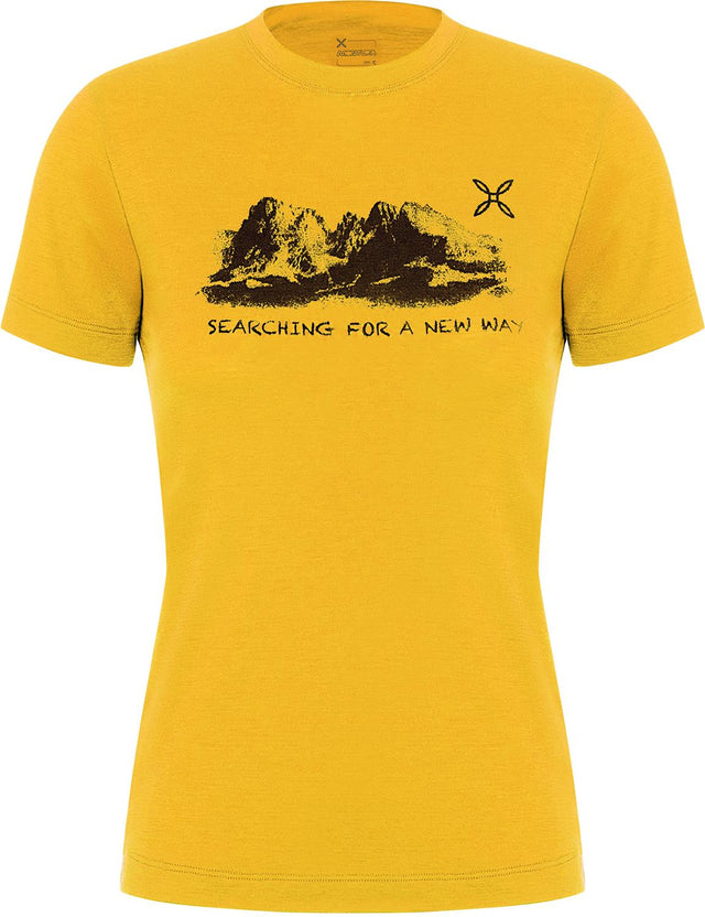 Montura - PEAKS MERINO T-SHIRT WOMAN — MUSTARD — Vista frontale 1