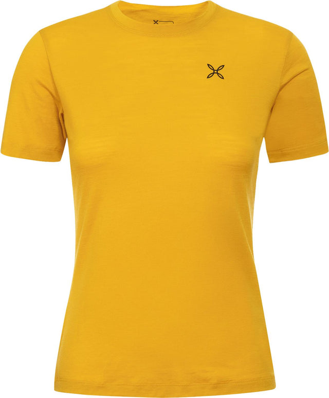 Montura - LOGO MERINO T-SHIRT WOMAN — MUSTARD — Vista frontale 1