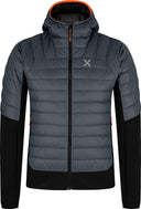 Montura - PEAK HYBRID HOODED JACKET — PIOMBO/ORANGE — Vista frontale 1