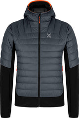 Montura - PEAK HYBRID HOODED JACKET — PIOMBO/ORANGE — Vista frontale 1