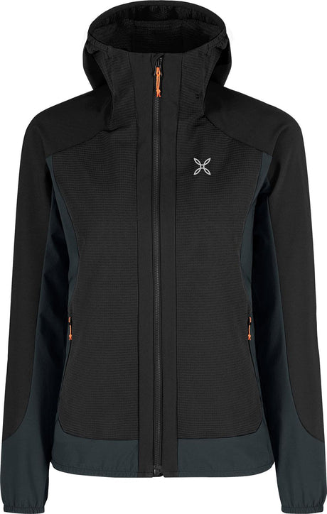 Montura - DOLOMITI WIND HOODED JACKET W. — BLACK/MELON — Vista frontale 1