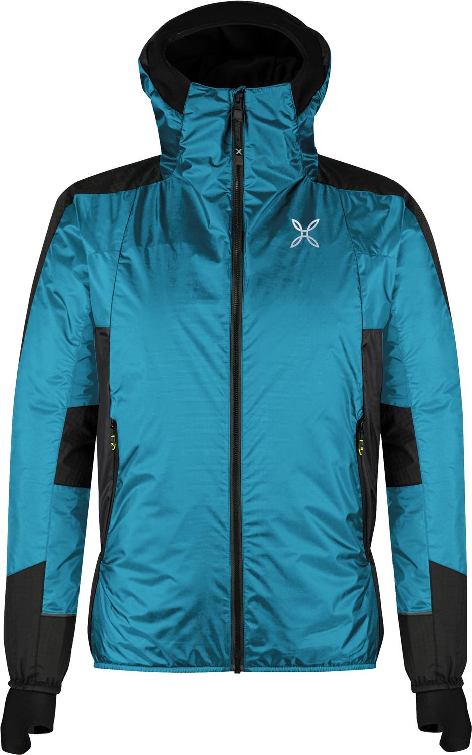 Montura - SKISKY EVO HOODED JACKET — STEEL BLUE/SUNNY LIME — Vista frontale 1