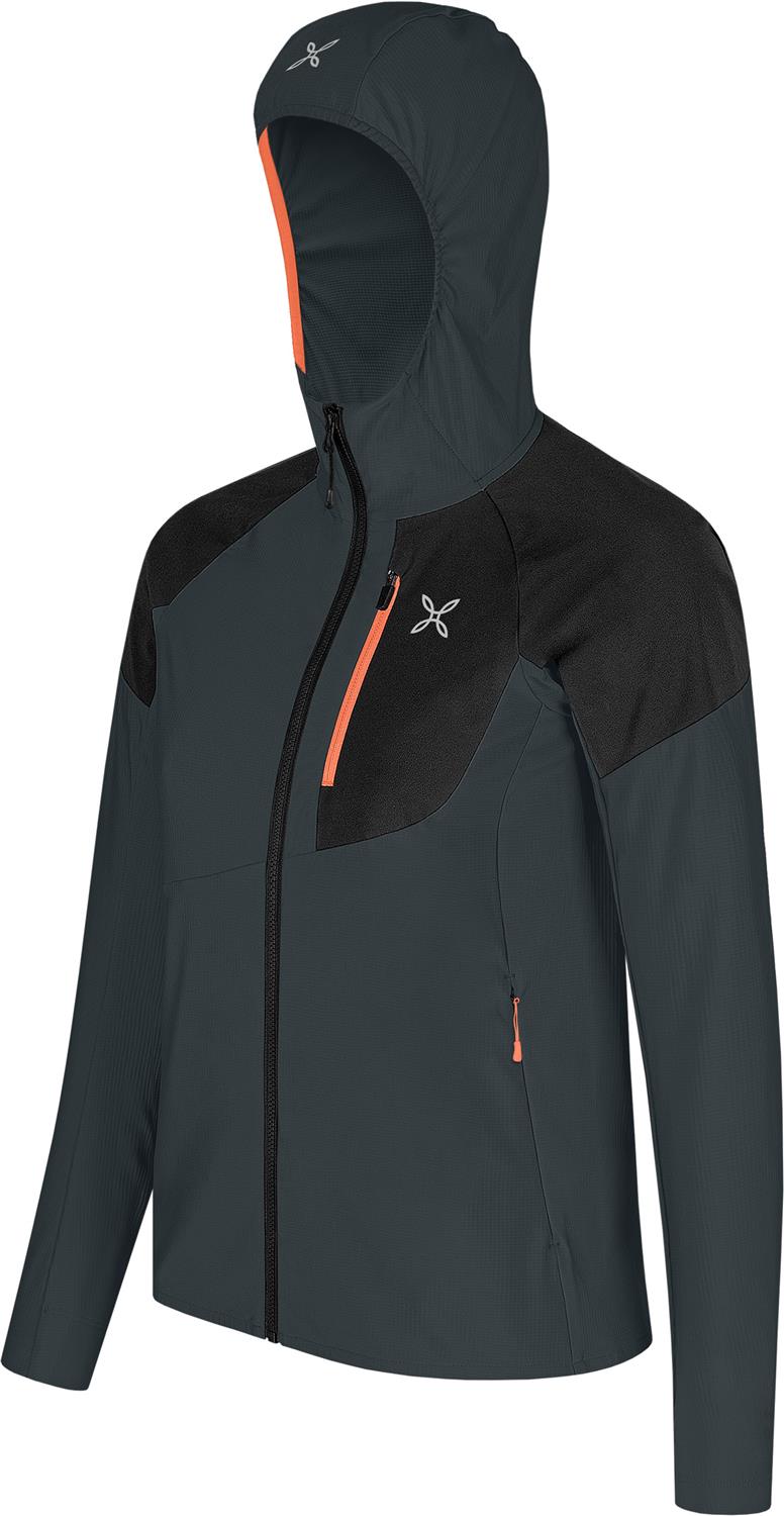 Montura - SPITZE HOODED MAGLIA WOMAN — ANTRACITE/MELON — Immagine 2