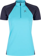 Montura - HADE ZIP T-SHIRT WOMAN — TURQUOISE/GRAPHITE BLUE — Vista frontale 1