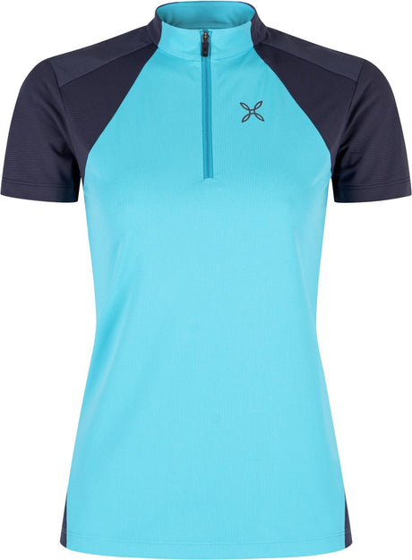 Montura - HADE ZIP T-SHIRT WOMAN — TURQUOISE/GRAPHITE BLUE — Vista frontale 1