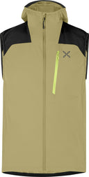 Montura - RISE HOODED VEST — DESERT BEIGE/SUNNY LIME — Vista frontale 1