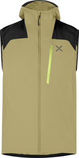 Montura - RISE HOODED VEST — DESERT BEIGE/SUNNY LIME — Vista frontale 1