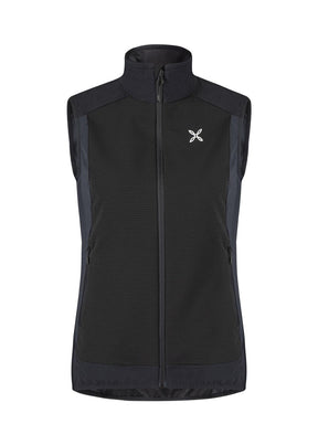 Montura - PREMIUM WIND VEST WOMAN — BLACK/ANTRACITE — Vista frontale 1