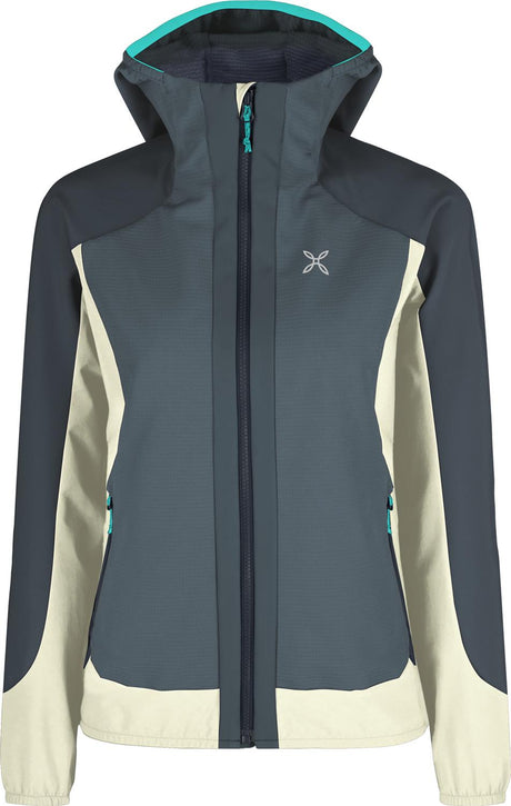 Montura - DOLOMITI WIND HOODED JACKET W. — GRAPHITE BLUE/TURQUOISE — Vista frontale 1