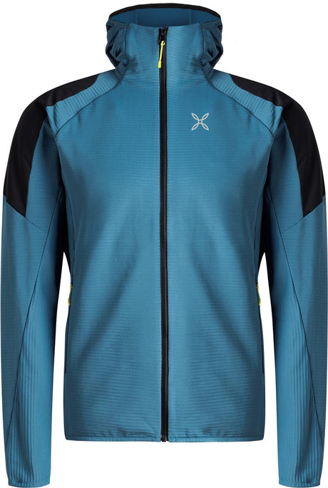 Montura - ACTION HOODED MAGLIA — STEEL BLUE/SUNNY LIME — Vista frontale 1