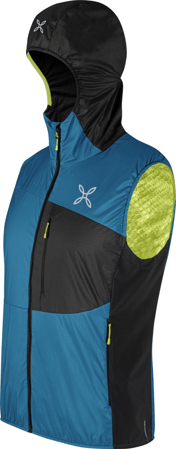 Montura - TRACCIA OCTA HOODED VEST — STEEL BLUE/SUNNY LIME — Immagine 2